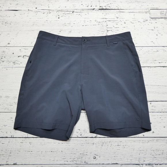 7Diamonds Shorts Mens 33 Navy Blue Dynamic Performance Stretch Zip Pockets - Picture 1 of 13